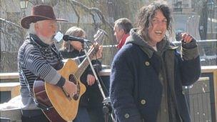 Buskers in the street in Ljubljana