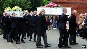 The funeral of the six children killed in the house fire in Derby