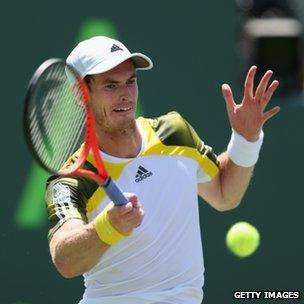 Andy Murray in action in the Sony Open