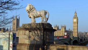 Lion statue and Parliament