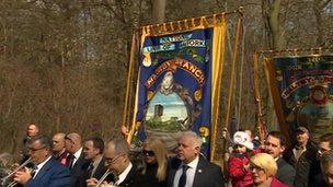 Miners and banners on parade in Maltby