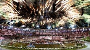 Fireworks at the London 2012 Opening Ceremony