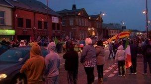 Up to 100 gathered in west Belfast on Tuesday for a second night of celebrations