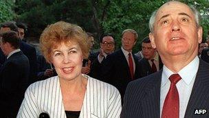 Raisa and Mikhail Gorbachev in 1989 - file pic