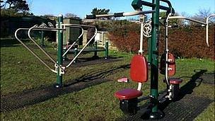 Outdoor gym in Delancey Park