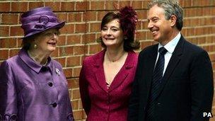 Baroness Thatcher, Cherie Blair and Tony Blair (2007)