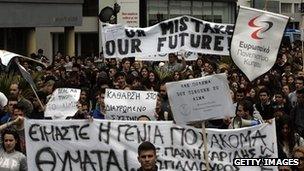 Protesters in Nicosia