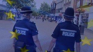 Police under an EU flag