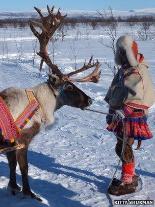 Sami with reindeer