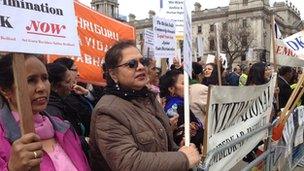 Caste protest, Parliament Square