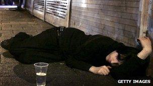 Man passed out on street after drinking too much