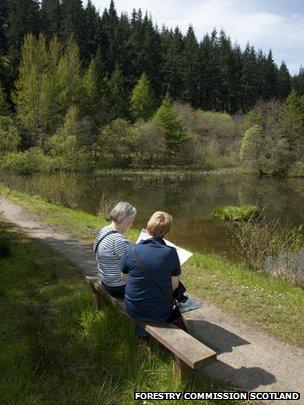 People in forest