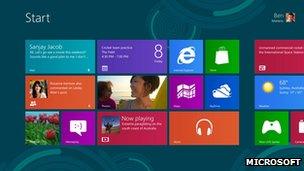 Microsoft Windows 8 start screen