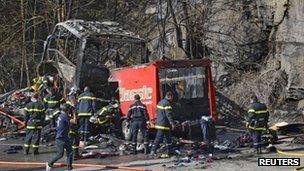 Scene of French Alps coach crash