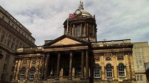 Flag flown at half-mast at Liverpool Town Hall