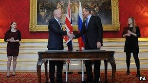 William Hague meets Russian counterpart Sergei Lavrov last month