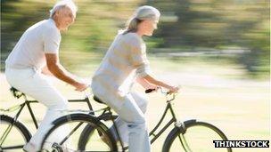 Pensioners on bikes