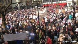 Market Square at the start of the march