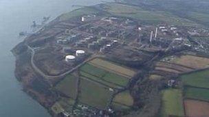 The LNG terminal near Milford Haven in Pembrokeshire