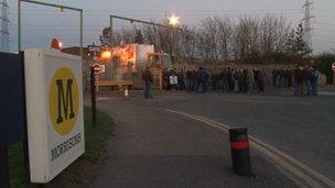 Protestors at Morrisons