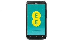 EE logo on a mobile phone screen