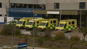 Ambulances at Royal Cornwall Hospital