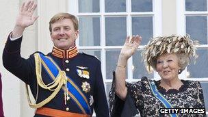 Prince Willem-Alexander and his mother, Queen Beatrix