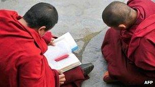 File photo: Tibetans monks in Sichuan province