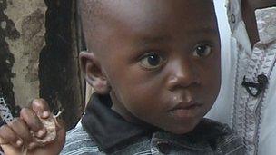 Two-year-old Abubarkar Al Hassan near Abuja, Nigeria