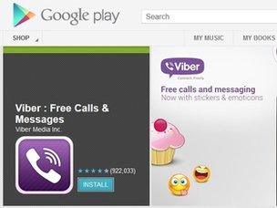 Screengrab of Viber on Google Play