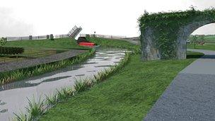 An artist's impression of Ulster Canal restoration at Munnilly