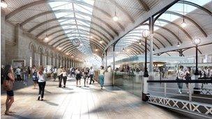 Artist's impression of interior work to Newcastle Central Station