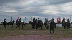 Racing horses in Turkmenistan