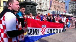 Croatia fans ahead of the grudge match against Serbia