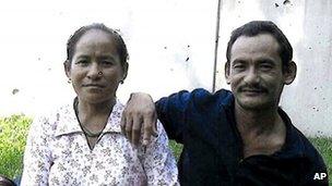 This undated photo released by the Philadelphia District Attorney's Office shows Karnamaya Mongar, left, and her husband, Mr Mongar,