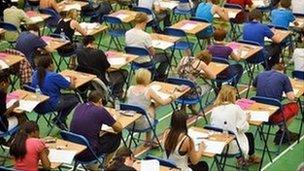 Students sitting exams