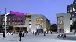 The planned arts complex in Guildhall Square