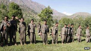 PKK rebels in the Qandil mountains in northern Iraq