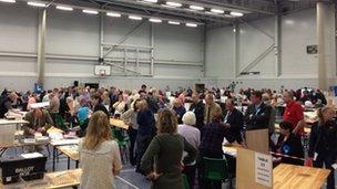 Election count at Shrewsbury Sports Village