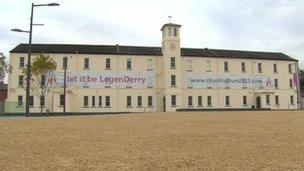 City of Culture banner at the former Ebrington barrracks