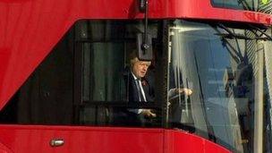 Boris Johnson driving bus