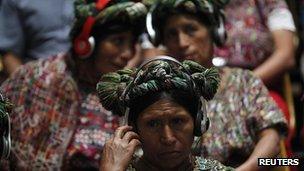 Ixil women listen to the proceedings. 9 May 2013