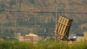 Israel's 'Iron Dome' short-range missile defence system outside Haifa