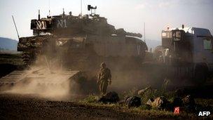 An Israeli in the Golan Heights near the Syrian border. Photo: 5 May 2013