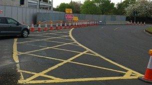 Road closure in Hereford city centre