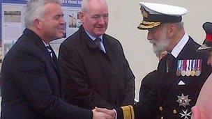 Jonathan Bell, Mark Durkan with Prince Michael of Kent