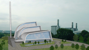 Artist's drawing of the Severnside Energy Recovery Centre