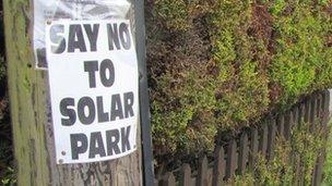 Solar Farm protest sign, Tattingstone