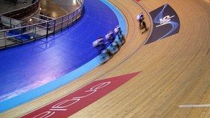 Training at Manchester's velodrome