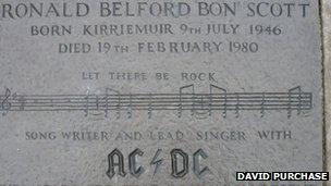 Bon Scott plaque